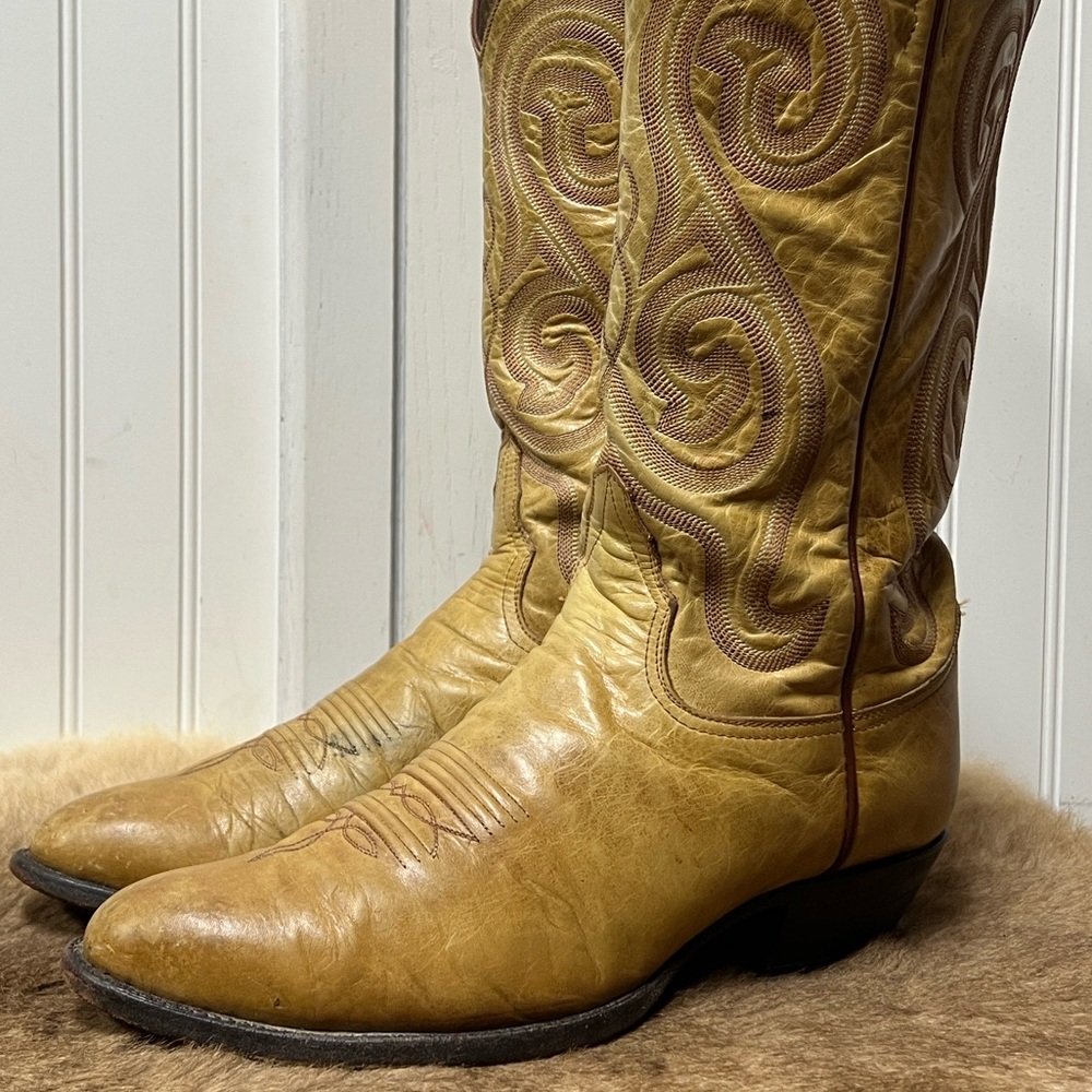 Larry Mahan Deer Skin Western Cowboy Boots 8.5 Vintage El Paso Texas